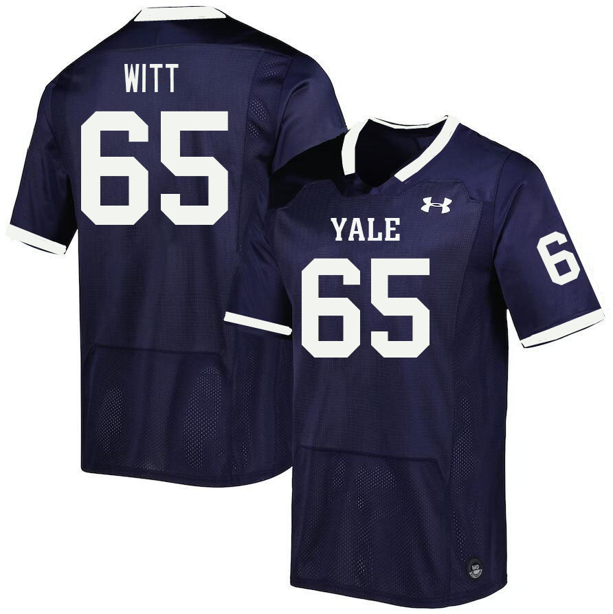 Men-Youth #65 Lukas Witt Yale Bulldogs 2023 College Football Jerseys Stitched Sale-Blue